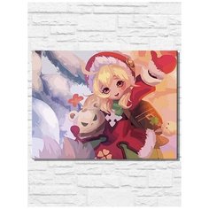 Картина по номерам на холсте игры геншин, genshin impact, новый год, рождество - 11466 Г 30x40