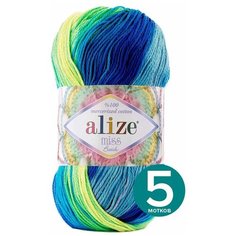 Пряжа секционная Alize Miss Batik (Ализе Мисс Батик) - 4146, 50 г / 280 м (100% мерсеризованный хлопок) - 5 шт