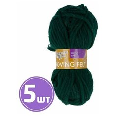 Пряжа Семеновская пряжа Roving felt (62), темно-зеленый 5 шт. по 50 г