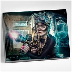 Картина по номерам (40х50) Девушка в стиле стимпанк (20 цветов) HR0124 Molly