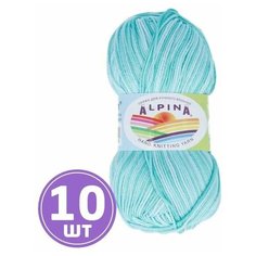 Пряжа Alpina Альпина KATRIN классическая средняя, мерсеризованный хлопок 100%, цвет №4019 Светло-голубой, 140 м, 10 шт по 50 г