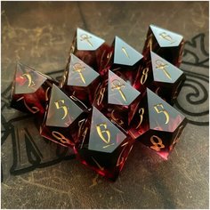 Дайсы ручной работы (игральные кости, кубики) для VtM (Vampire the Masquerade) Мир Тьмы (World of Darkness) 10d10 Fantasy Minis