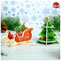 3D Конструктор-подвеска «Ёлка и сани» Unicon