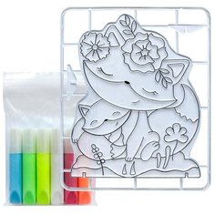 Набор красок по стеклу с трафаретом Луч Лисички, 31С 2049-08