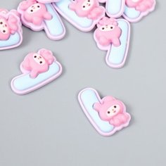 Декор для творчества "Цифра 1 со зверюшкой" набор 10 шт 2,4х1,6 см Нет бренда