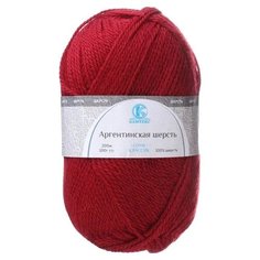 Пряжа Камтекс Аргентинская шерсть, 100 % шерсть, 100 г, 200 м, 10 шт., 091 вишня