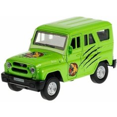 Игрушечная металлическая модель UAZ HUNTER динозавры 11,5 см Технопарк