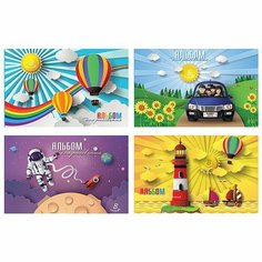 Альбом для рисования 8 л. Скрепка S Фантазия 049029 Полотняно Заводская Бумажная Мануфактура