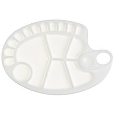 Палитра пластиковая овальная с ячейками, размер 34 х 24,5 см, с отверстием под палец 9382015 Calligrata