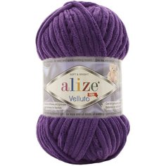 Пряжа Alize Velluto темно-фиолетовый (44), 100%микрополиэстер, 68м, 100г, 1шт