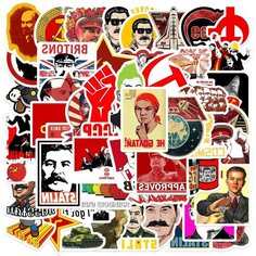 Наклейки СССР 50 шт. многоразовые детские на стену для декора, на телефон, ноутбук, на тетрадь для детей, для ежедневника и заметок Igeekstore