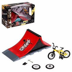 Набор скейт-парк "Трюк: прыжок", фингербайк с двойным трамплином Сима ленд