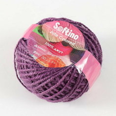 Пряжа 100% джут "Jute Colored" 50м +-2м пурпур 50 гр Softino