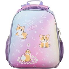 Ранец ортопедический школьный №1 School Basic Corgi time, 2 отделения, эргономическая спинка