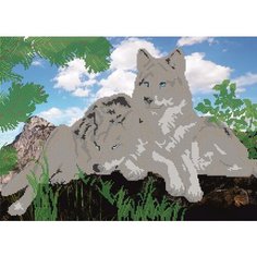 Вышивка бисером картины Волки 45*32см Светлица