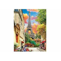 Рисование по номерам. Весенний романтичный Париж на закате 17x22 + 2 разных набора в подарок Рыжий кот