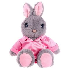 Мягкая игрушка Milo toys Зайка в пижаме, 30 см, розовый