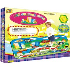 Музыкальный коврик Знаток Мой любимый город SLW9812, зеленый/синий, 150х109 см