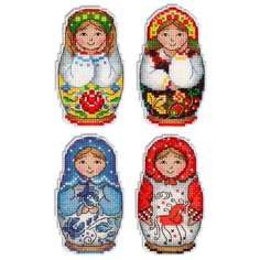 Набор для вышивания М. П. Студия Р №12 №337 Русские матрешки Магниты 5 х 9 см 63930590214 Жар Птица
