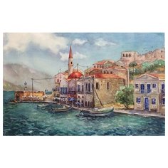 Color kit/ Выкладка стразами /Алмазная картина на подрамнике Морской пейзаж 40х50 KUK110