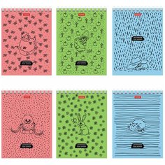 Блокнот А6 40л. на гребне Hatber "Cool Animals", УФ-лак