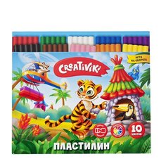 Пластилин Creativiki 10 цветов, 150 г со стеком