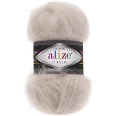 Пряжа "Mohair classic" 25% мохер, 24% шерсть, 51% акрил 200м/100гр (67 молочно-бежевый) Alize
