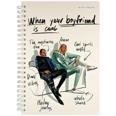 Тетрадь общая BrunoVisconti, А5 (140 х 210 мм), "WHEN YOUR BOYFRIEND IS." 60 л, клетка, Арт. 7-60-201/12
