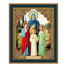 Алмазная мозаика Икона Вера, Надежда, Любовь и мать их София, PaintBoy 27x33 см.