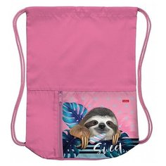 Мешок для сменной обуви 34х41 см с карманом на молнии 2 отделения -Ленивец- Hatber