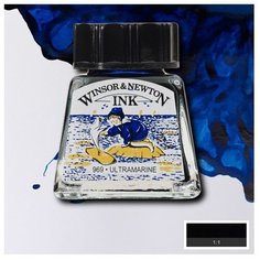 Тушь Winsor&Newton для рисования, ультрамариновый, стеклянный флакон 14мл Gamma