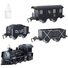 Железная дорога с паром (свет и звук) (1 паровоз + 3 вагона) 1603C-2C HK Industries