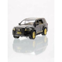Металлическая машинка XLG 1:24 «Lexus LX570» 20 см. А929Х инерционная, свет, звук / Черно-золотой