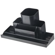 Подставка для канцелярских мелочей Uniplast, черная, 7 отделений Унипласт