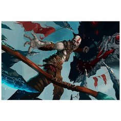 Картина по номерам на холсте игра God Of War Кратос и Атрей - 6559 Г 60x40