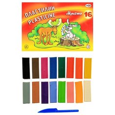 Пластилин 16 цветов 320 г, «Гамма» «Мультики», со стеком Gamma