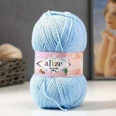 Пряжа "Sekerim Bebe" 100% акрил 320м/100гр (40 голубой) Alize