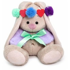 Игрушка мягкая зайка МИ в лиловом воротничке 15 см Basik&Co