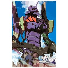 Картина по номерам на холсте Аниме Евангелион (Аска, Рэй, Синдзи) - 7650 В 60x40