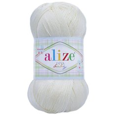 Пряжа для вязания ALIZE DİVA BABY 100гр. 350м (100% Mикрофибра Aкрил) (62 молочный), 5 мотков