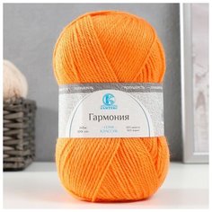 Камтекс Пряжа "Гармония" 50% шерсть, 50% акрил 245м/100гр (035 оранж)