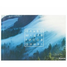 Альбом для рисования А4, 40 листов на скрепке «Лес в тумане», обложка мелованный картон, блок 100 г/м² Calligrata