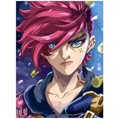 Картина по номерам на холсте мультфильм Аркейн (Джинкс, Вай, Паудер, LOL, Лига Легенд) - 8231 В 30x40