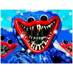 Картина по номерам на холсте Игра Хагги Вагги (Крипота, Мем, Ужасы) - 7891 Г 30x40