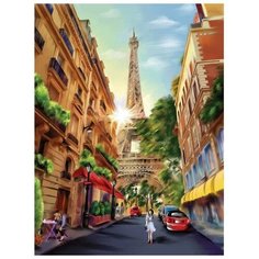 Алмазная мозаика с полным заполнением на холсте «Париж» 30х40 см Школа талантов