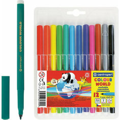 Набор фломастеров Фломастеры 12 цветов CENTROPEN "Colour World", трехгранные, смываемые, 7550/12TP, 7 7550 1284, 10 наборов