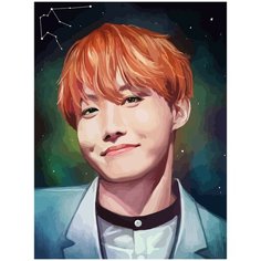 Картина по номерам на холсте kpop bts j hope Чон Хосок - 2310 30X40