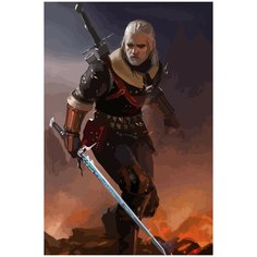 Картина по номерам на холсте ведьмак witcher - 2342 40X60