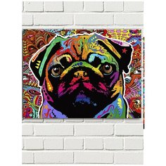 Картина по номерам на холсте Красочный мопс - 9094 Г 30x40