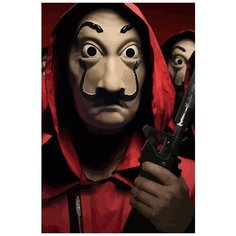 Картина по номерам на холсте Сериал Бумажный Дом - 7173 В 60x40